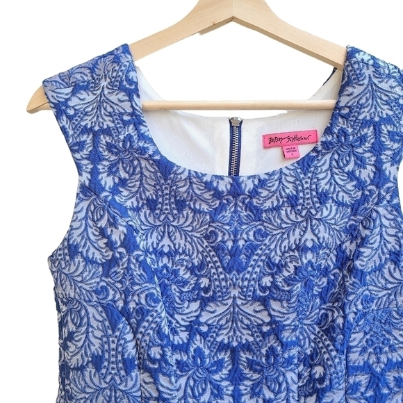 Betsey Johnson Brocade Dress, Sleeveless, Blue, Nordstrom's, Size XS - Picture 3 of 12